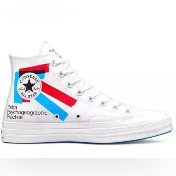 Converse x Patta Chuck 70 Hi White/Fiery Red/Diva Blue A03173C M Sz 8 W 10 - Picture 1 of 9